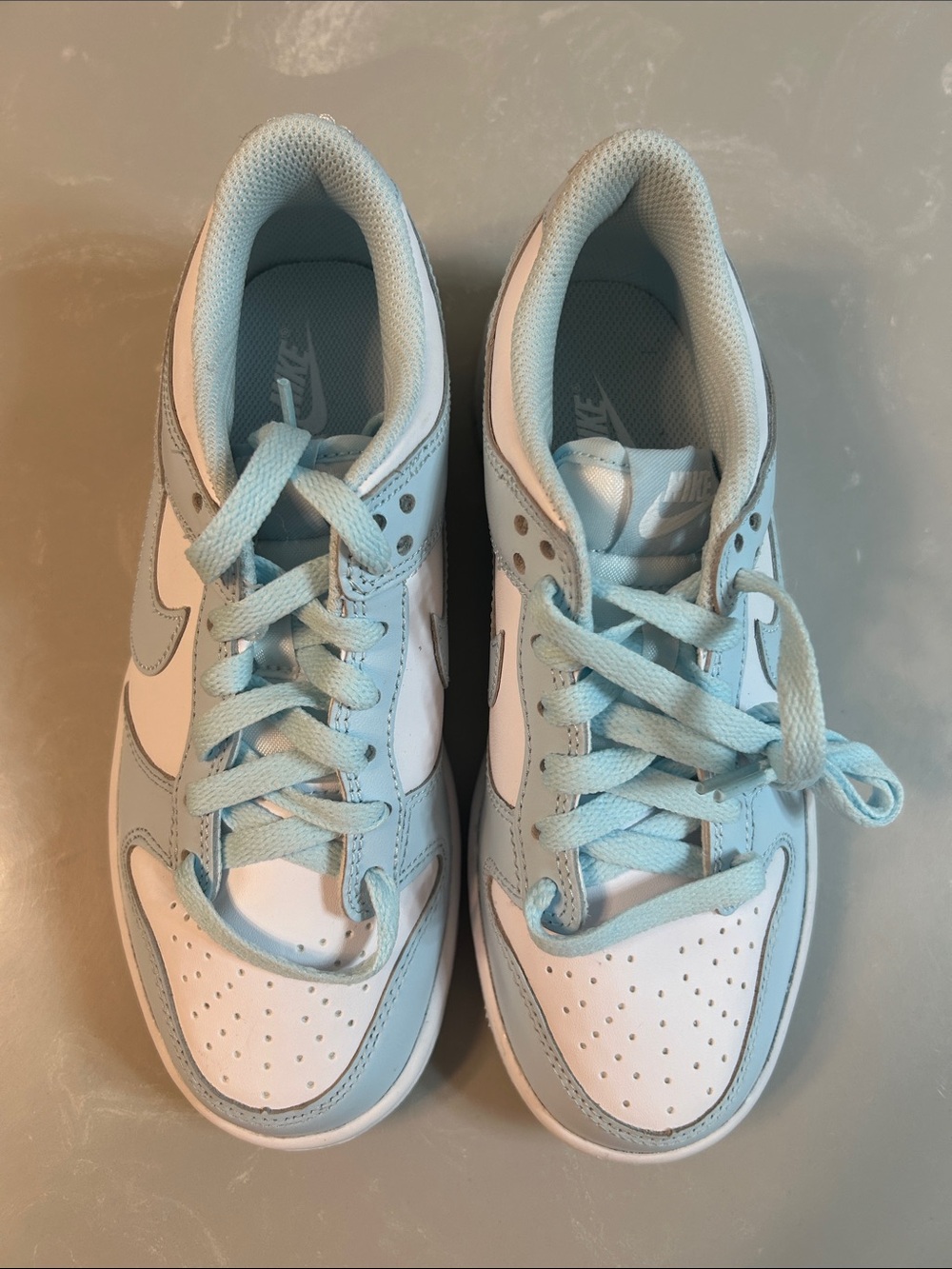 Nike Dunk Kids Light Blue and White Low-Top Sneakers